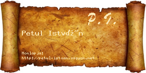 Petul István névjegykártya